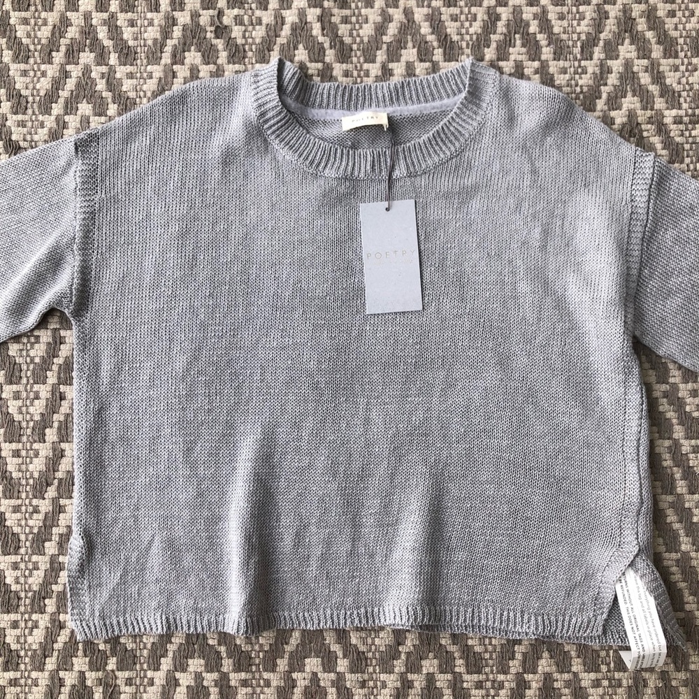 Poetry short sleeve linen knit sweater top size 6 - Picture 2 of 13